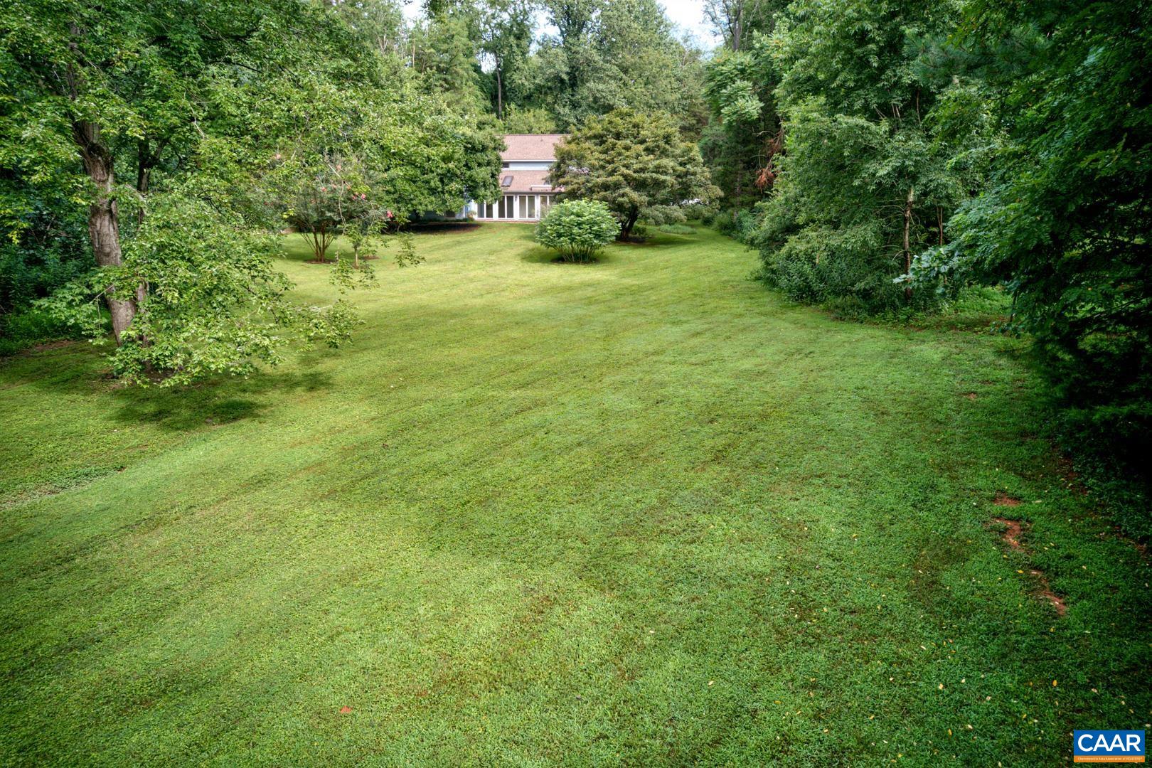 305 Cedar Bluff Road Charlottesville, VA 22901 - Photo 12 of 37 a backyard of a house with plants and large trees