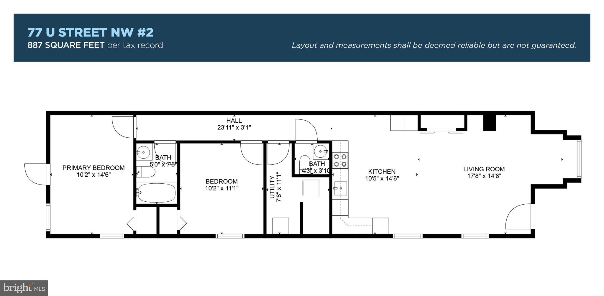 77 U Street Northwest, Unit 2 Washington, DC 20001 - Photo 20 of 20 Floor Plan