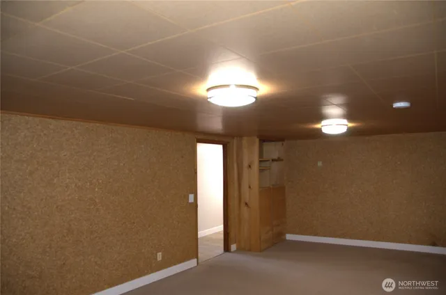 a close view of water heater and living room