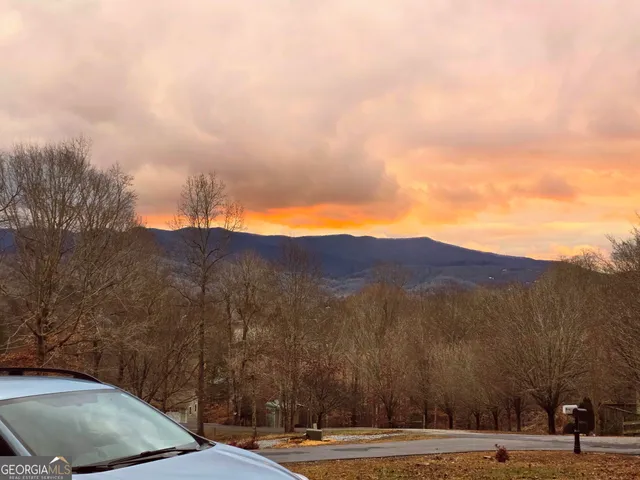 a view of a town with big yard