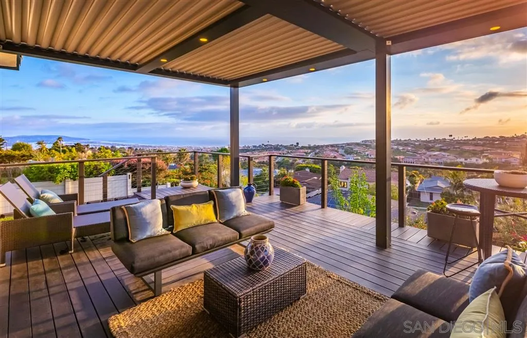 a building outdoor space with patio furniture