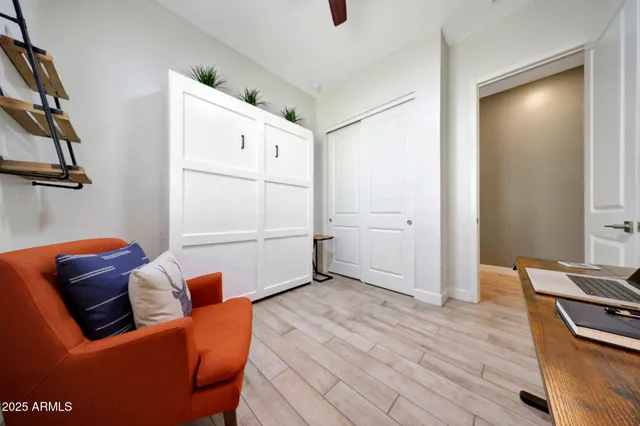 a living room with furniture