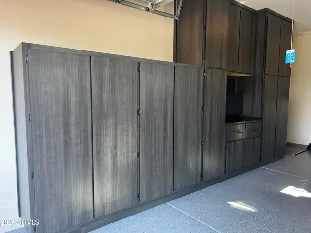 a view of a wooden door