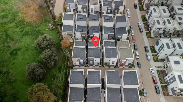 an aerial view of a house