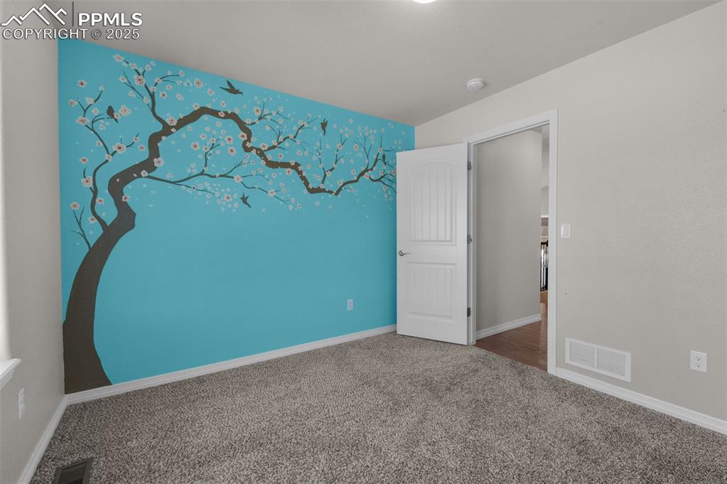 6131 Anders Ridge Lane Colorado Springs, CO 80927 - Photo 18 of 38 Secondary main level bedroom #2 with accent wall