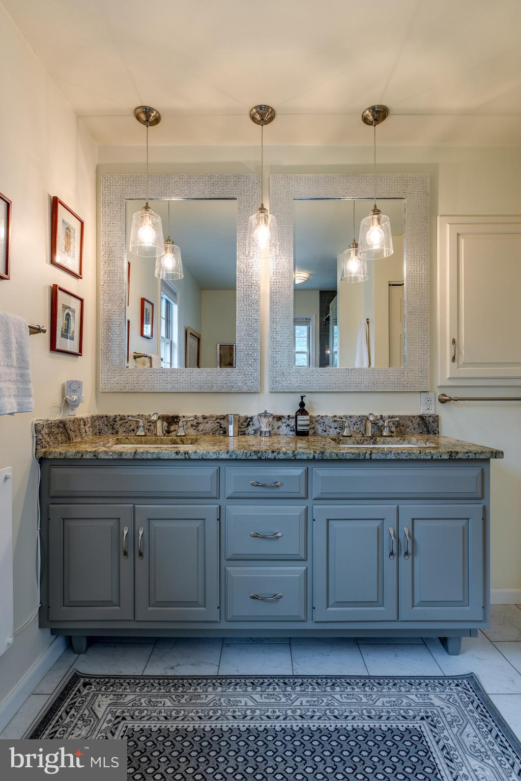 318 Portland Place Lititz, PA 17543 - Photo 30 of 39 a bathroom with a granite countertop double vanity sink and a mirror