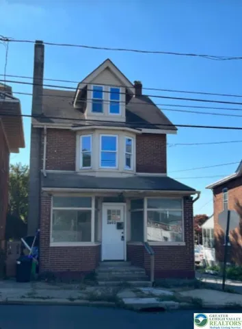 a front view of a house