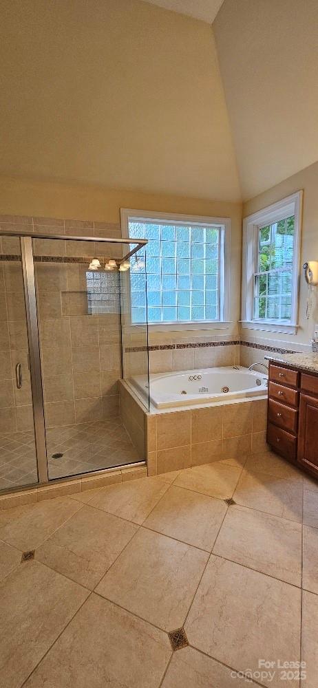 6926 Linkside Court Charlotte, NC 28277 - Photo 22 of 24 a bathroom with a tub shower a sink and a window