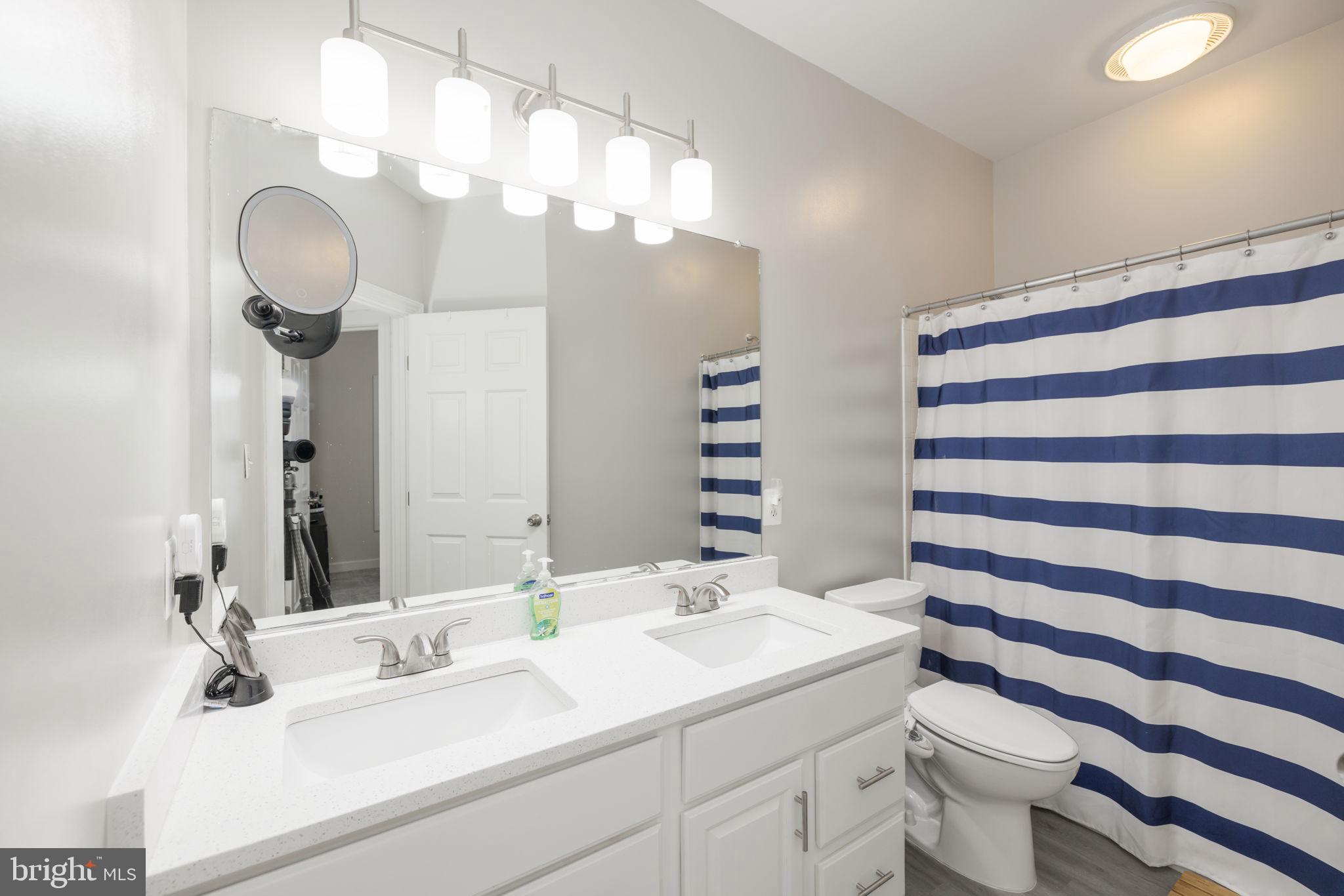 6337 Simmer Circle Springfield, VA 22150 - Photo 43 of 50 a bathroom with a sink a toilet and a mirror