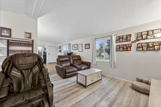 a living room with furniture and a couch