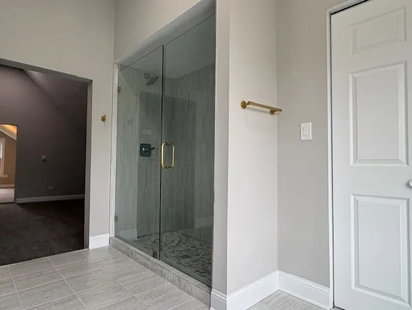 a bathroom with a shower