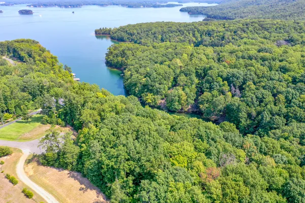 an aerial view of a house with a yard lake lake view and mountain view