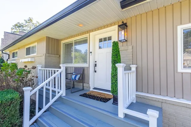 a front view of a house with porch