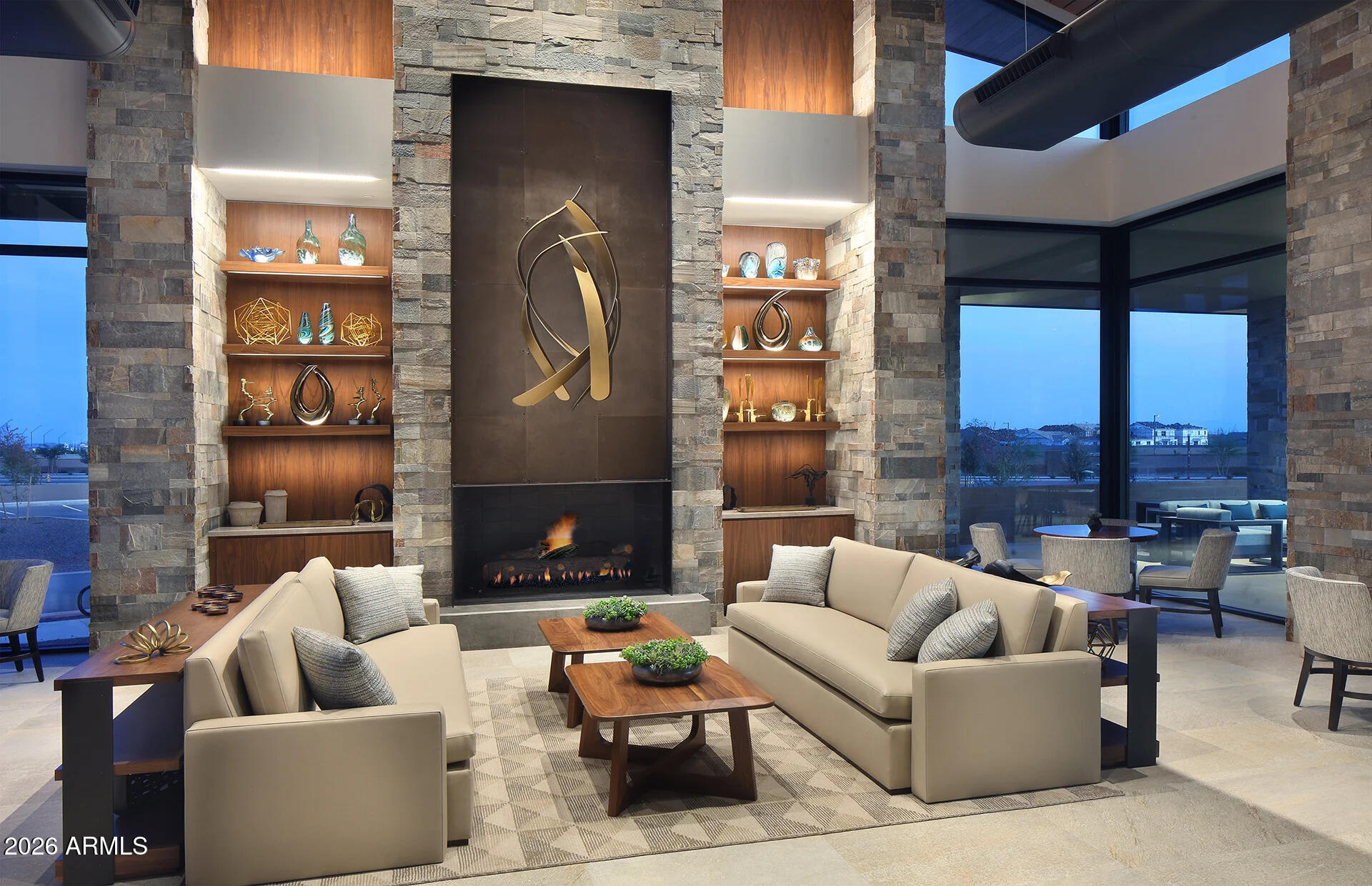 17132 West Briles Road Surprise, AZ 85387 - Photo 6 of 31 a living room with furniture and a fireplace