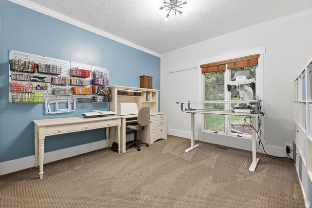 2342 Charros Road Sandy, UT 84092 - Photo 28 of 94 Carpeted room with a large window and crown molding