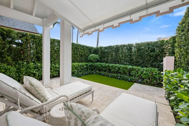 a view of yard from outdoor seating