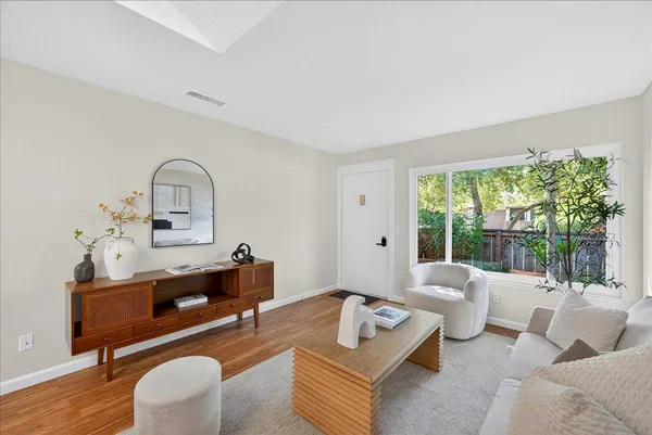 a living room with furniture