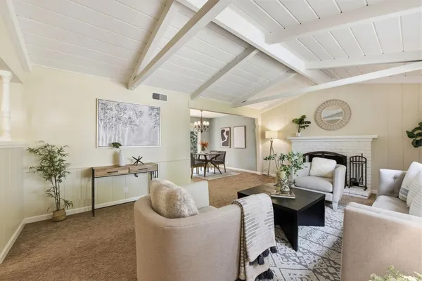 a living room with furniture