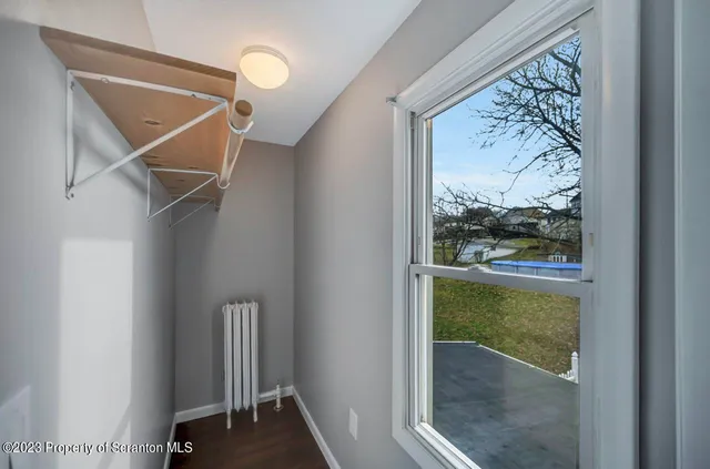 a view of small space with a window