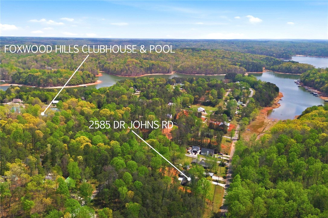 2585 Dr Johns Road Westminster, SC 29693 - Photo 37 of 40 This elevated view showcases the serene landscape, combining water features with lush greenery.