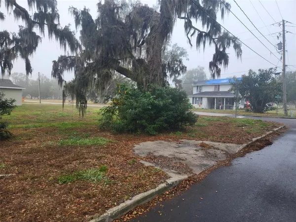 a view of a yard in front of a house