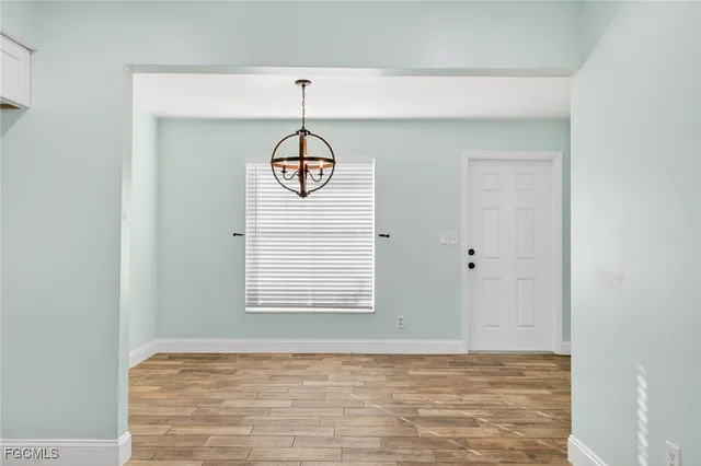 a view of a fireplace in a room