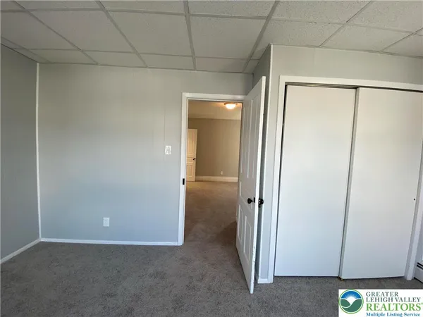 an empty room with closet