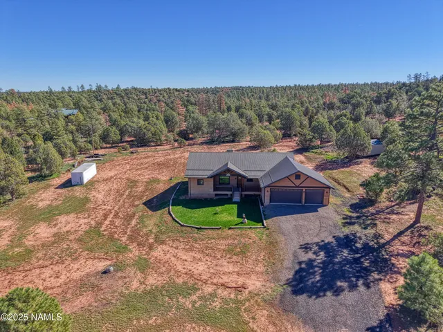 an aerial view of a house