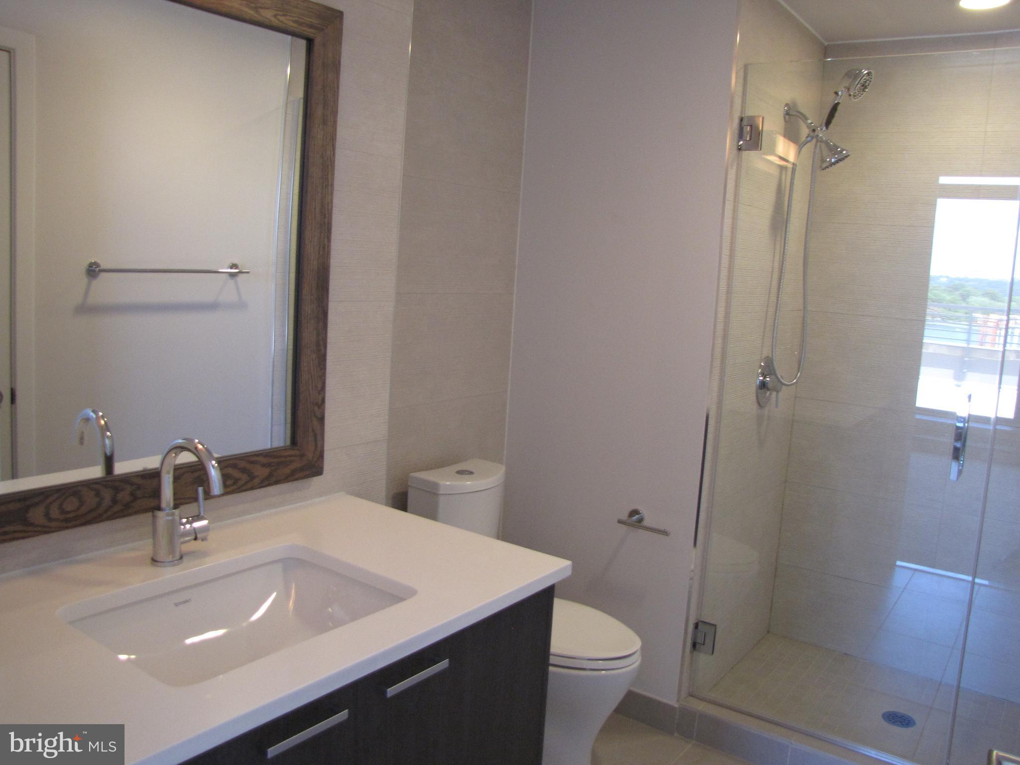 525 Water Street Southwest, Unit 404 Washington, DC 20024 - Photo 8 of 31 Master bathroom with a view (see reflection!)