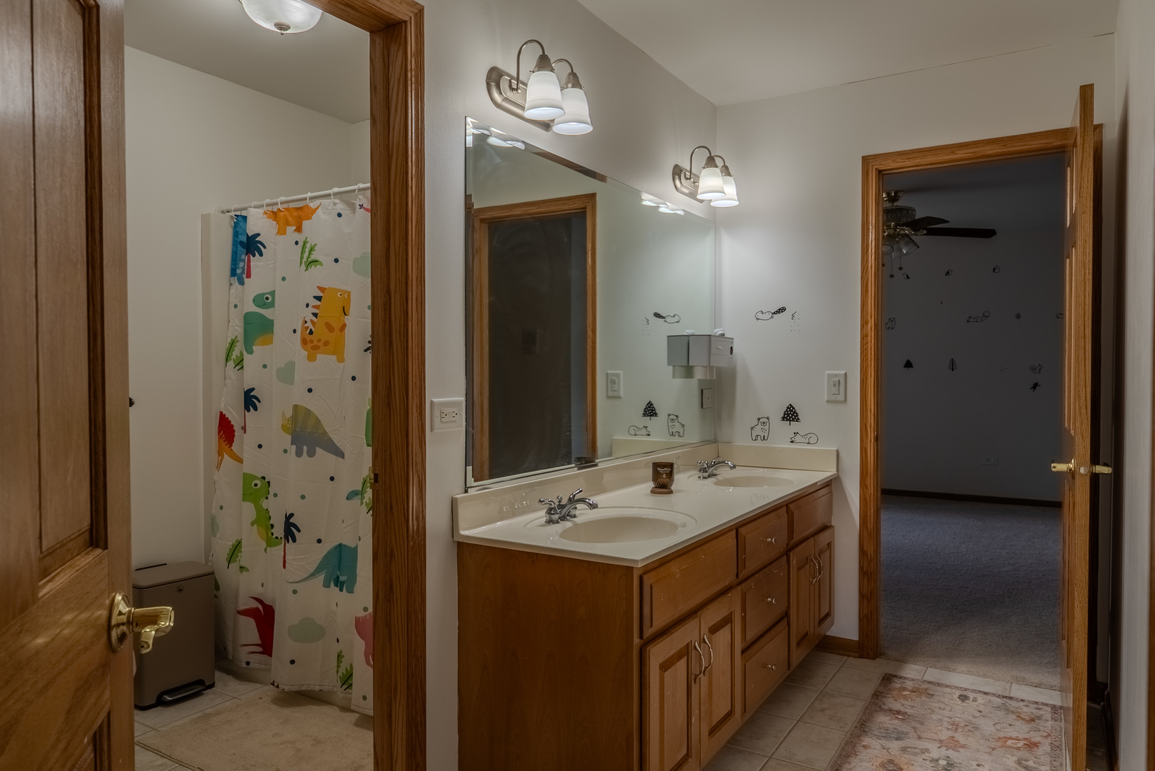 11617 Coach Drive Mokena, IL 60448 - Photo 32 of 38 a bathroom with a sink a mirror and a shower