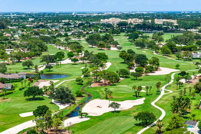 a view of a lake with a city