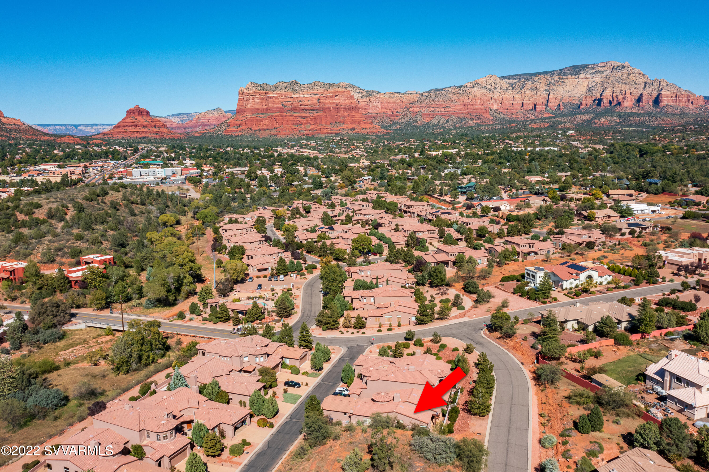 35 Rio Sinagua Sedona, AZ 86351 - Photo 58 of 67 an aerial view of residential houses with a city street view