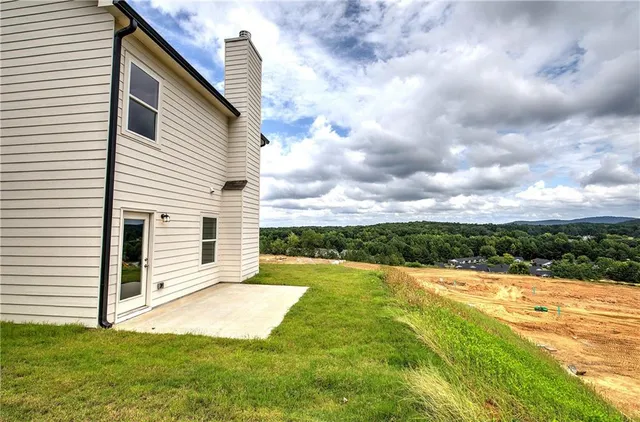 a view of a terrace with a garden