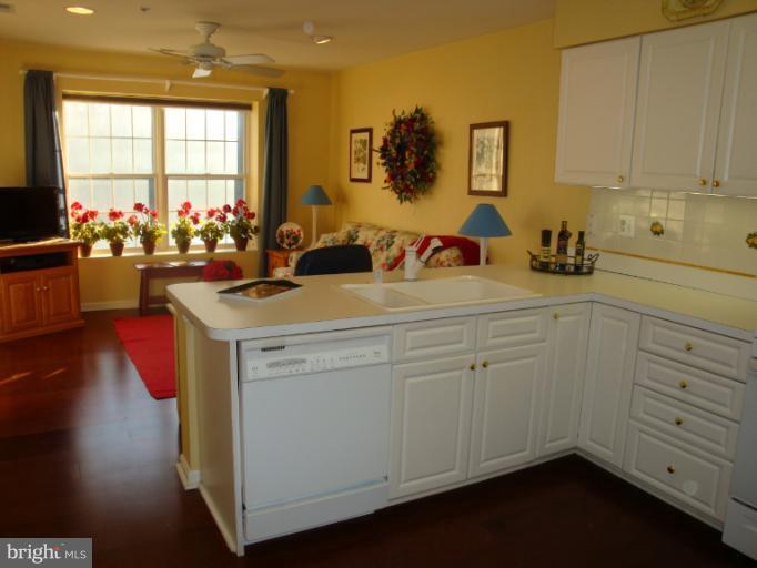 12021 Tralee Road, Unit 201 Lutherville-Timonium, MD 21093 - Photo 19 of 30 a kitchen with sink cabinets and wooden floor