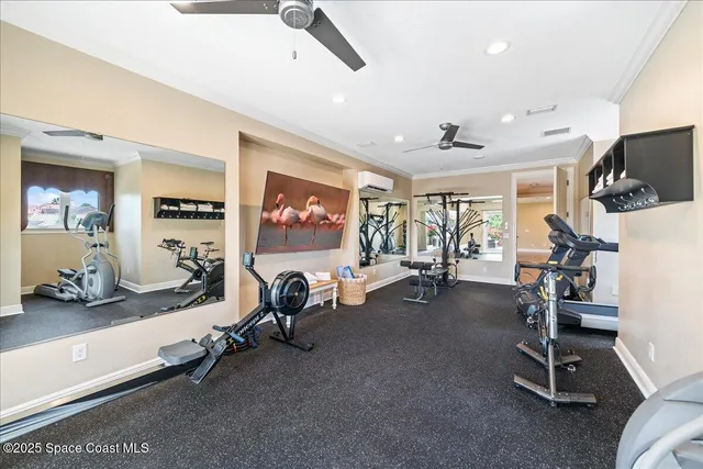 a view of a house with big yard and potted plants