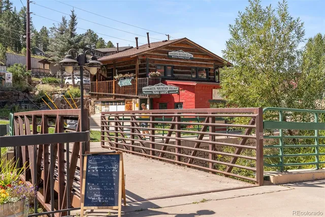 a view of an outdoor space with seating