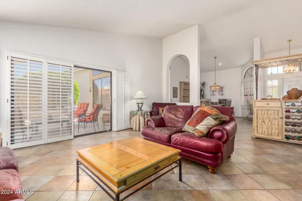 a living room with furniture