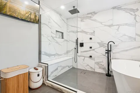 a bathroom with a shower