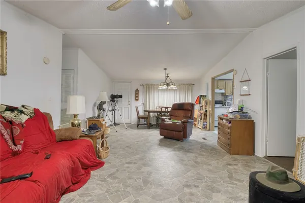 a living room with furniture and a couch