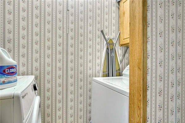 a utility room with a window