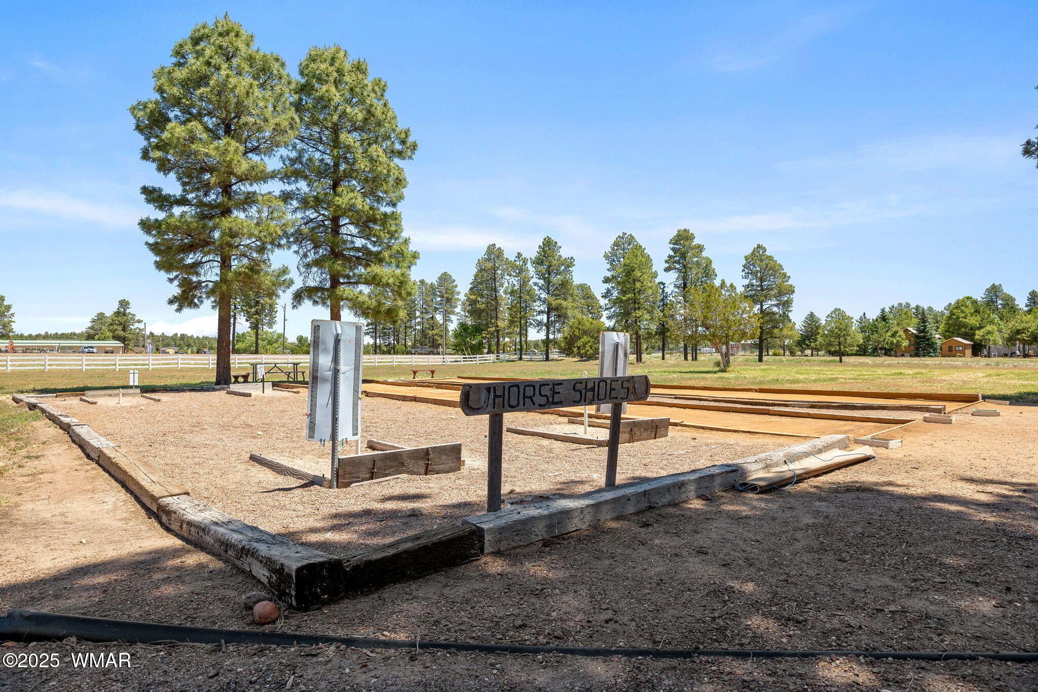 2206 Wrangler Way Overgaard, AZ 85933 - Photo 32 of 38 a view of a swimming pool with a yard and large trees