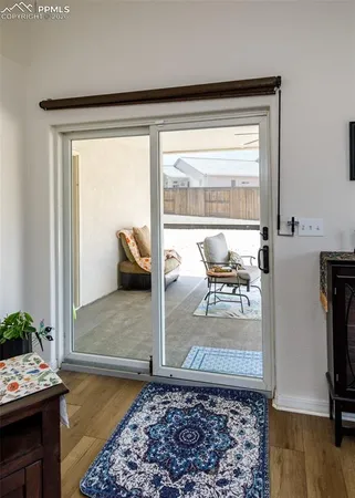 a view of a living room and a window