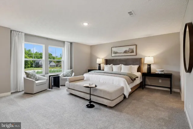 a bed room with a bed and a couch