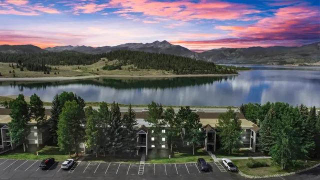 a view of lake with mountain