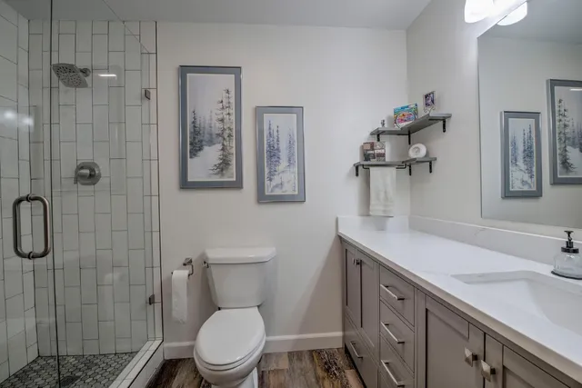 a bathroom with a shower