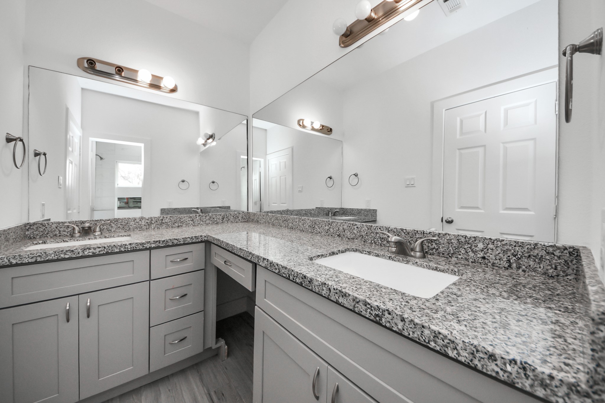 8305 Prairie View Drive, Unit B Houston, TX 77088 - Photo 16 of 22 Primary bathroom features a spacious double vanity with ample countertop space and cabinet storage
