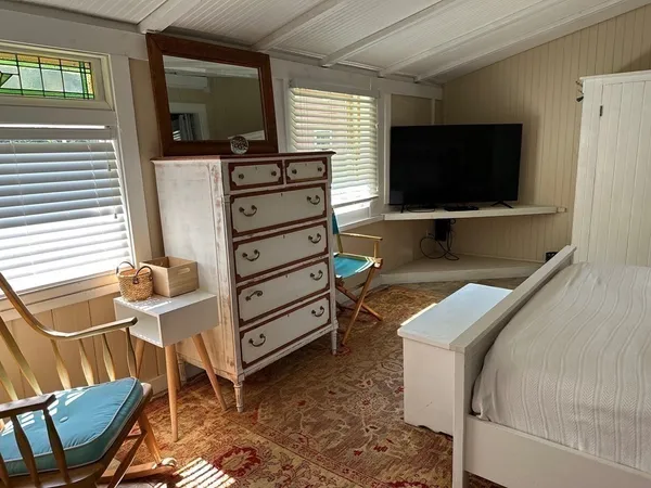 a room with a mirror