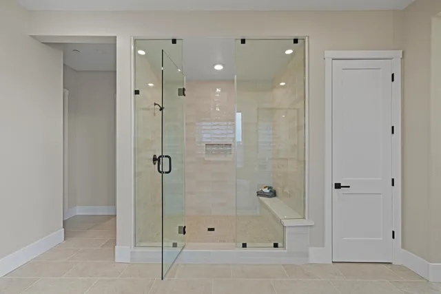 a bathroom with a shower