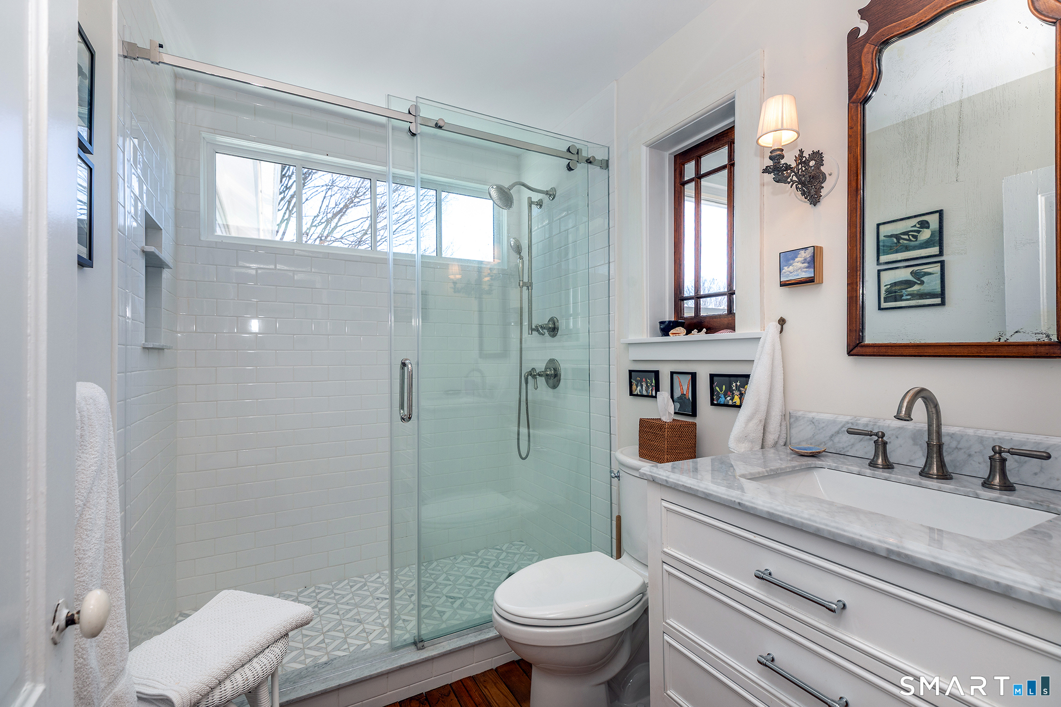 51 Mill Street Hartland, CT 06065 - Photo 26 of 36 a bathroom with a granite countertop sink toilet and shower
