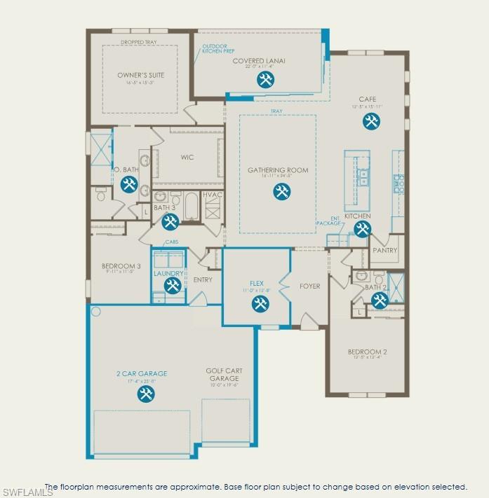 1992 Don Benito Way Naples, FL 34120 - Photo 35 of 49 Floor plan with structural options selected.